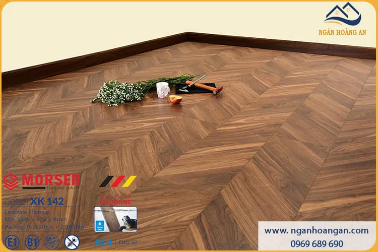 Sàn Gỗ Vân Xương Cá Việt Nam Morser XK 142 8mm