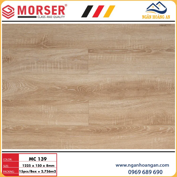Sàn Gỗ Việt Nam Giá Rẻ Morser MC139 Dày 8mm