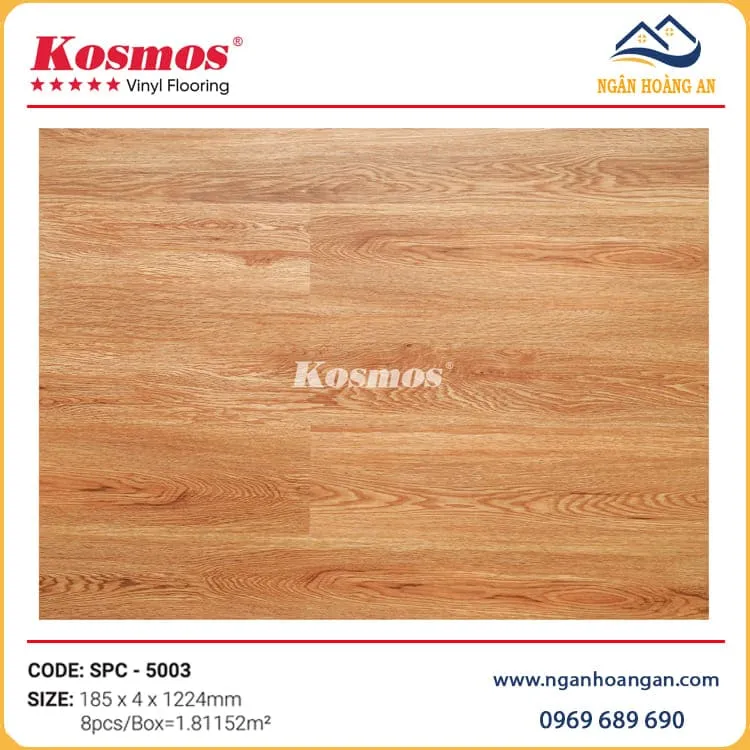 Sàn Nhựa Vinyl Hèm Khoá Giả Gỗ Kosmos SPC5003