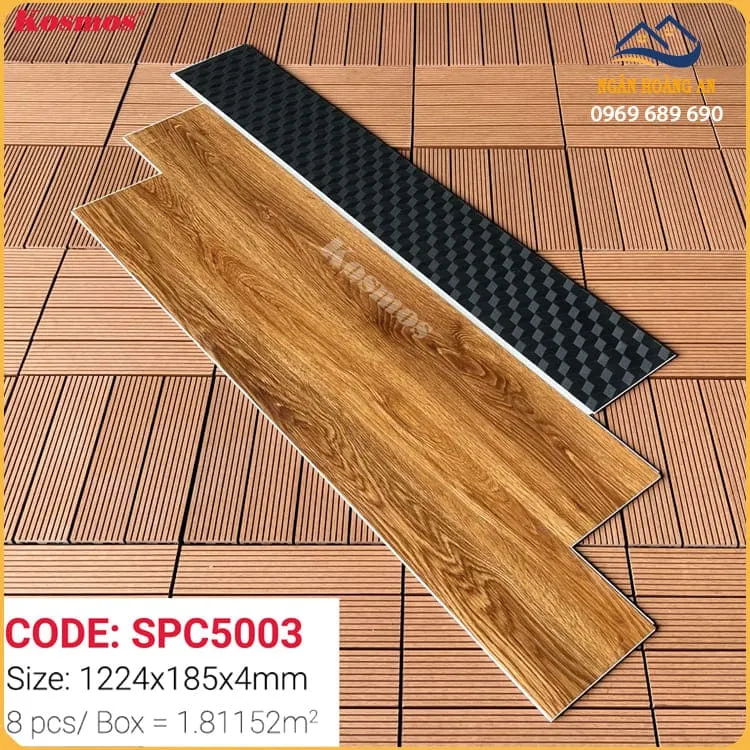 Sàn Nhựa Vinyl Hèm Khoá Giả Gỗ Kosmos SPC5003