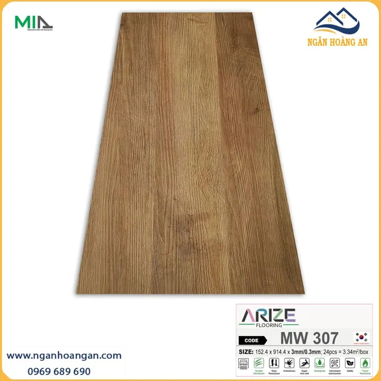 Sàn Nhựa Dán Keo Giả Gỗ ARIZE MW307 Dày 3mm