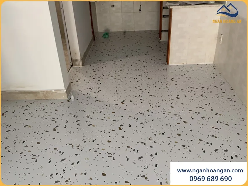 Sàn Dán Keo Vân Đá Mài Terrazzo MSFloor 22106 Dày 2mm