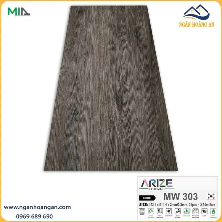 Sàn Nhựa Dán Keo Vân Gỗ ARIZE MW303 Dày 2mm