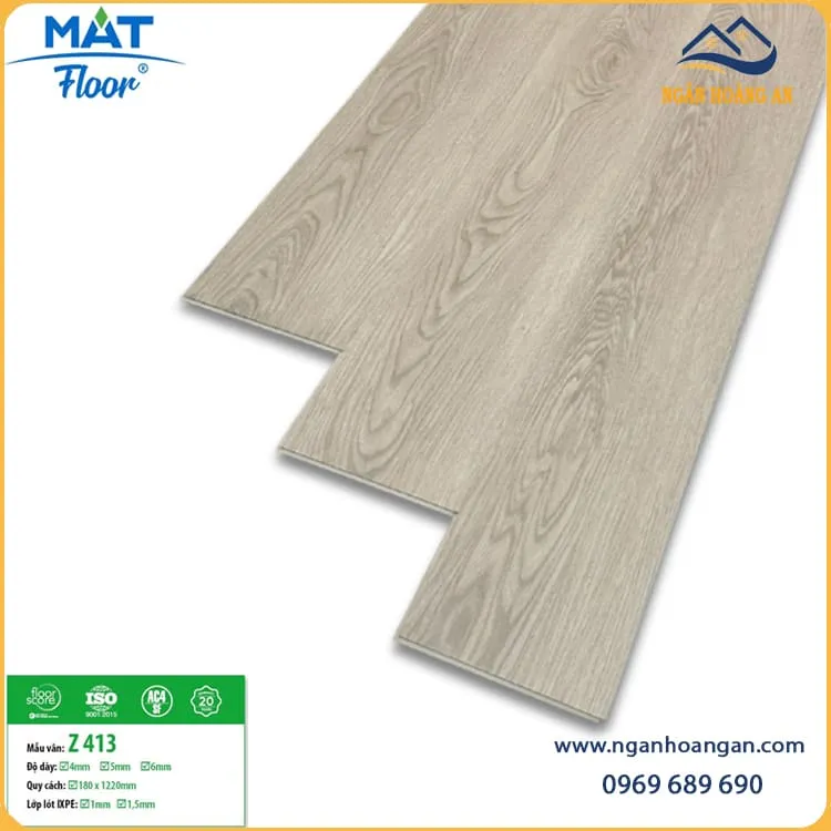 Sàn Nhựa Giả Gỗ Hèm Khoá 4mm MAT Floor Z413