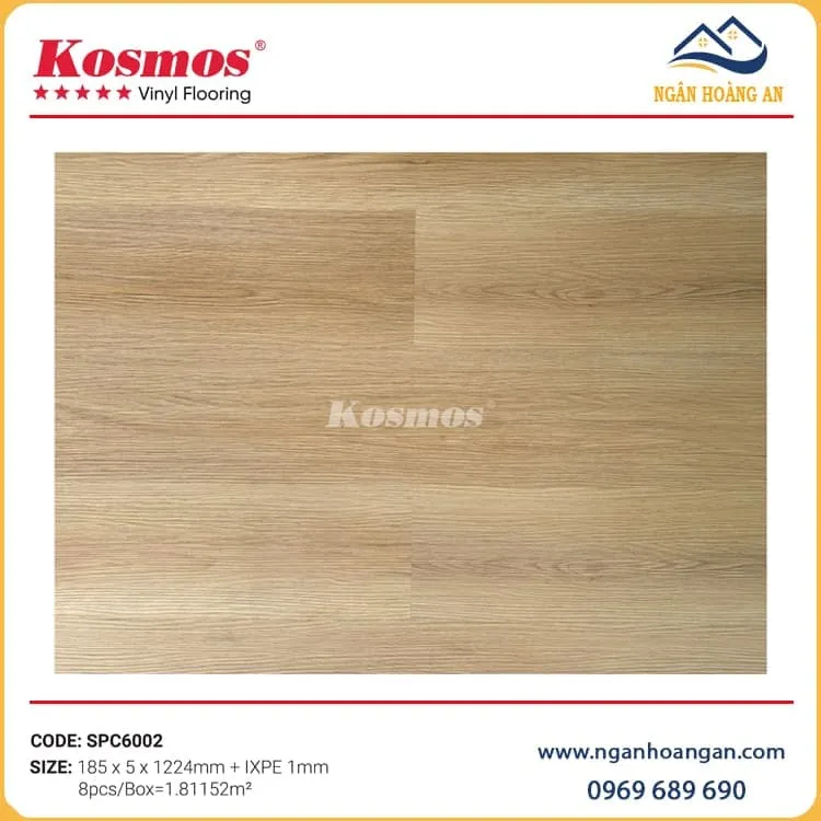 Sàn Nhựa Giả Gỗ Hèm Khoá Giả Vân Gỗ Kosmos SPC6002