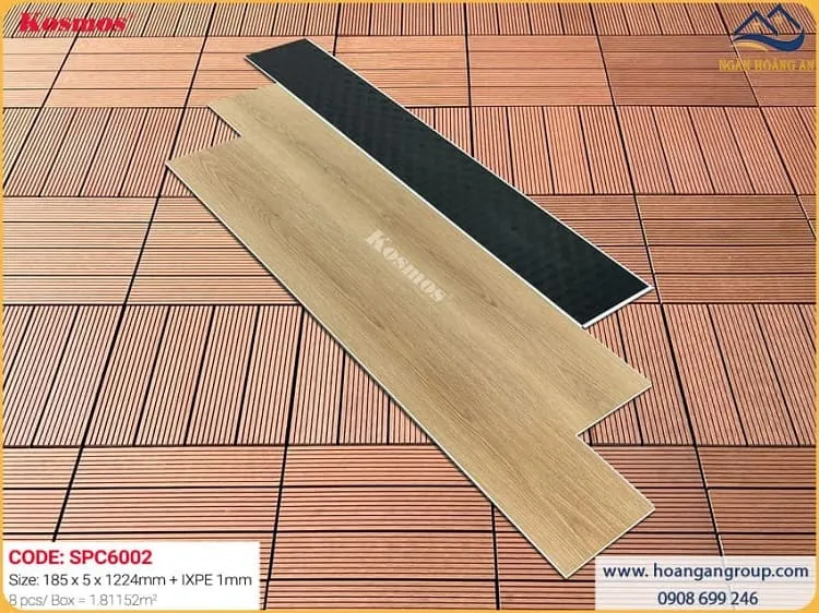 Sàn Nhựa Giả Gỗ Hèm Khoá Giả Vân Gỗ Kosmos SPC6002