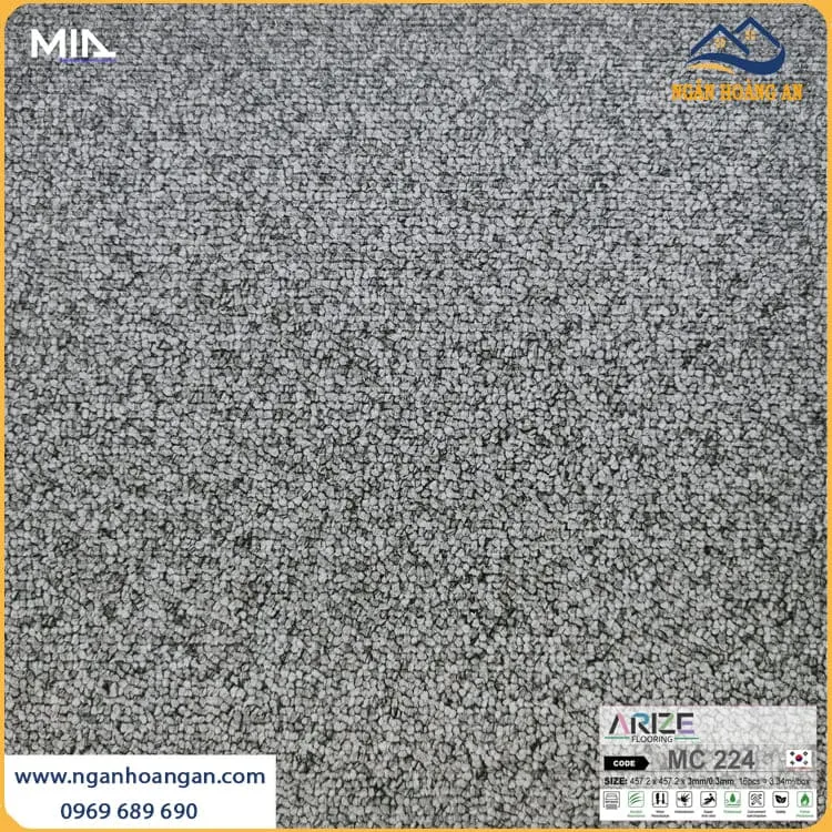 Sàn Nhựa Giả Vân Thảm Dán Keo ARIZE MC224 Dày 3mm 