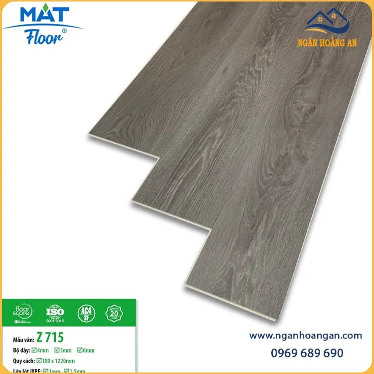 Sàn Nhựa Giả Gỗ Hèm Khoá MAT Floor Z715 Dày 4mm 