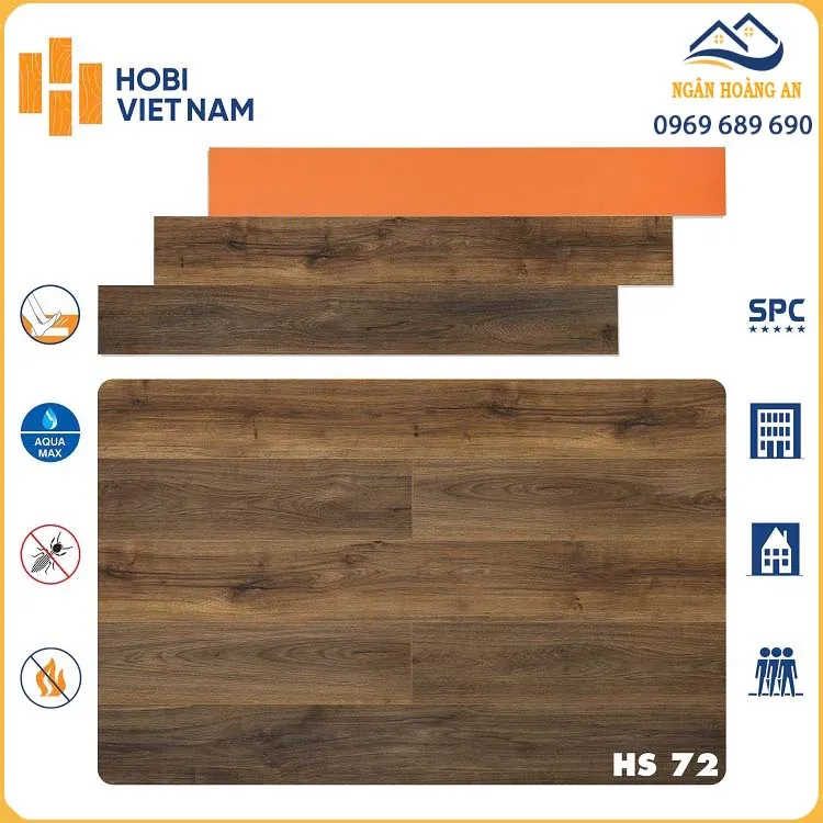 Sàn Nhựa Hèm Khóa Giả Gỗ 7mm Hobiwood HS72
