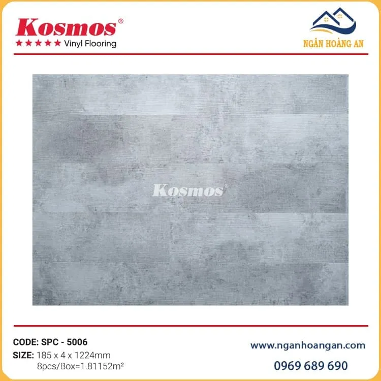 Sàn Nhựa Hèm Khóa Giả Vân Bê Tông Kosmos SPC5006