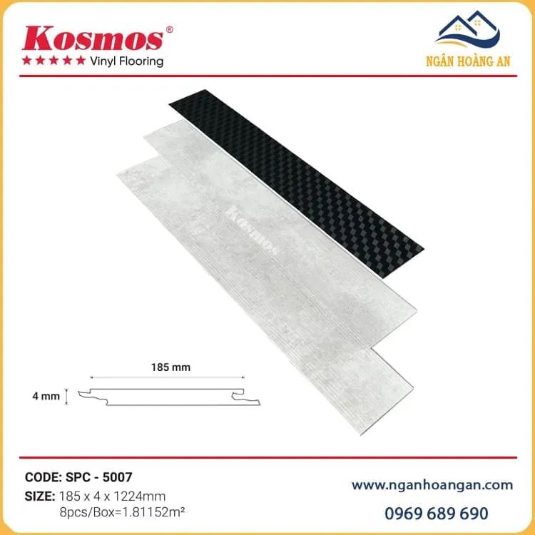 Sàn Nhựa Hèm Khoá Kosmos SPC5007 Giả Vân Xi Măng