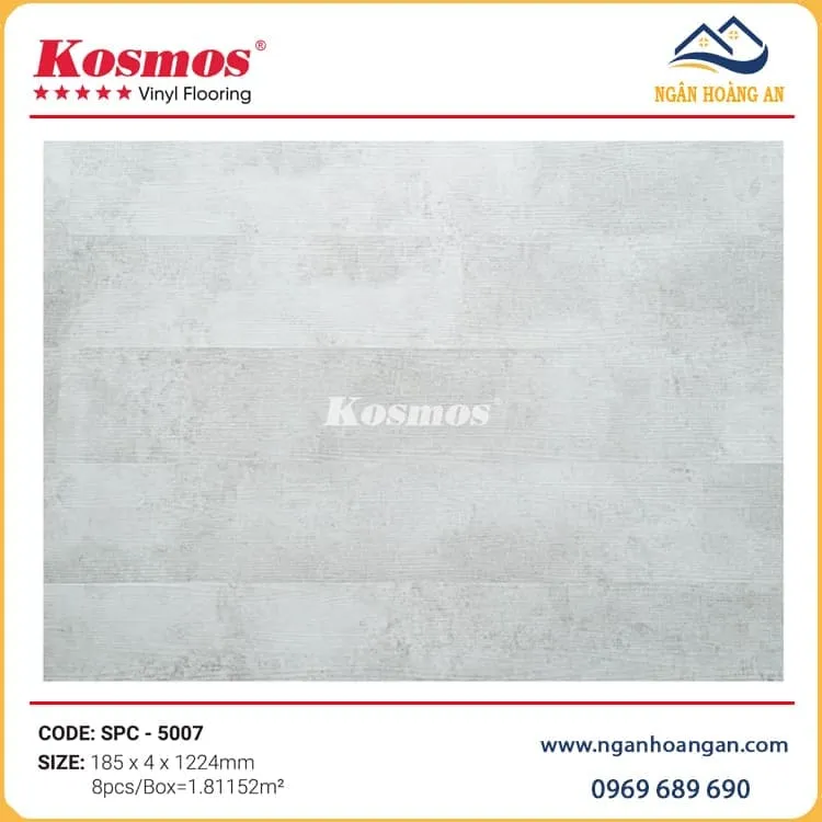 Sàn Nhựa Hèm Khoá Kosmos SPC5007 Giả Vân Xi Măng