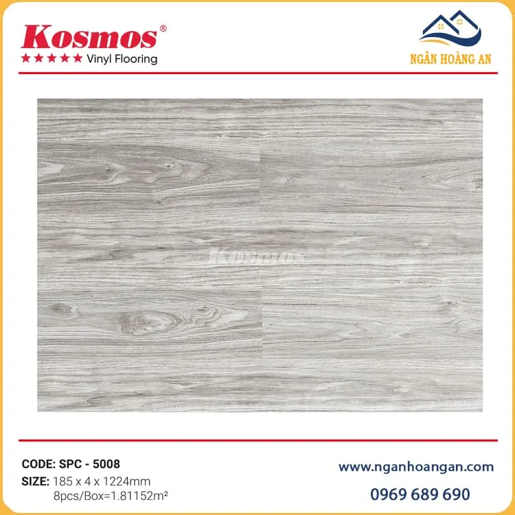 Sàn Nhựa Hèm Khoá Kosmos SPC5008 Giả Vân Gỗ 