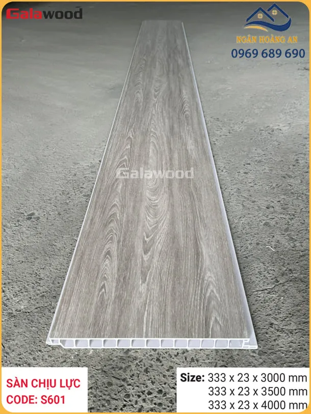 Sàn Nhựa Chịu Lực PVC Vân Gỗ Galawood S601X4M