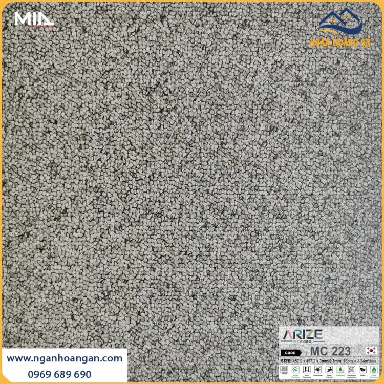 Sàn Nhựa Vinyl Dán Keo Vân Thảm ARIZE MC223 Dày 3mm