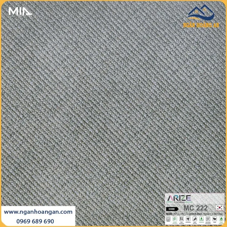Sàn Nhựa Vinyl Giả Vân Thảm ARIZE MC222 Dán Keo Dày 3mm