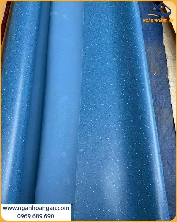 Sàn Vinyl Cuộn Flanka 2mm Kháng Khuẩn FL-666 Xanh Nhạt