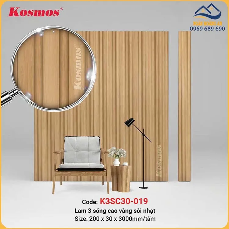 Lam Sóng Cao Giả Gỗ Ốp Tường Kosmos K3SC30-019