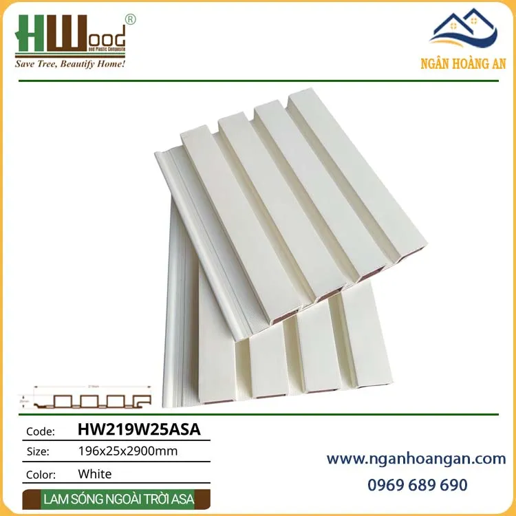 Tấm Lam 4 Sóng Ngoài Trời Phủ ASA Hwood HW219W25ASA