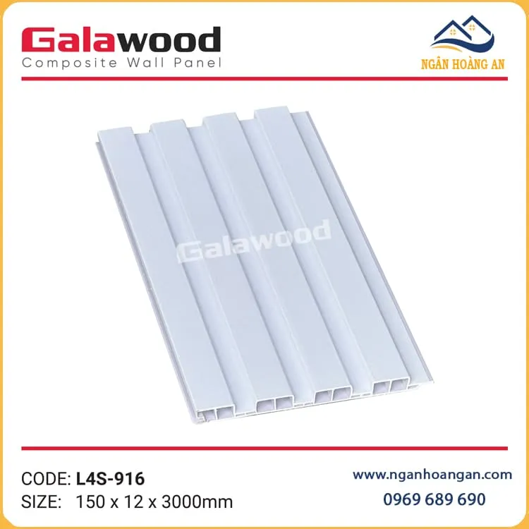 Tấm Ốp Lam Sóng Galawood L4S-916 Vân Vải Màu Trắng