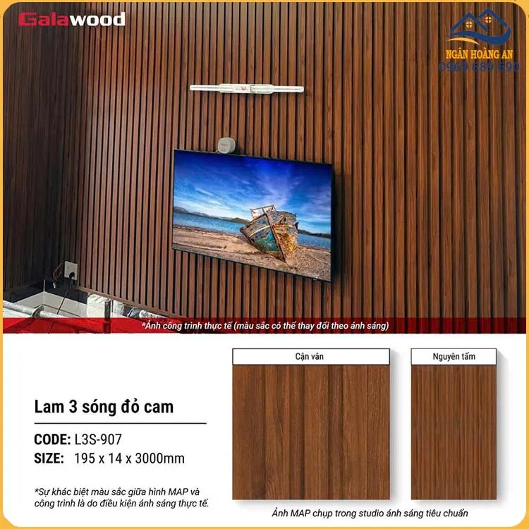 Lam 3 Sóng Thấp Ốp Tường Ốp Trần Galawood L3S-907