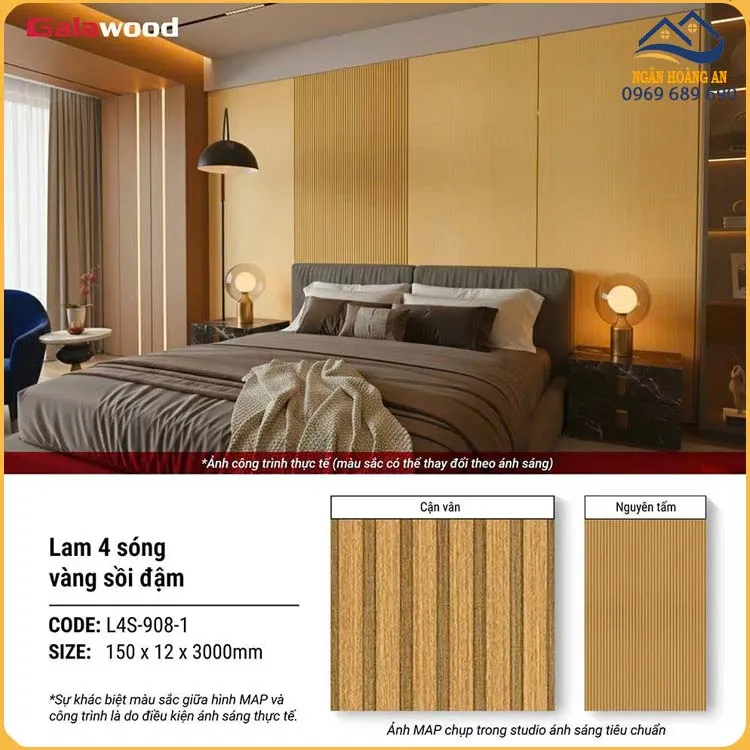 Tấm Nhựa Ốp Tường Lam Sóng Giả Gỗ Galawood L4S-098-1