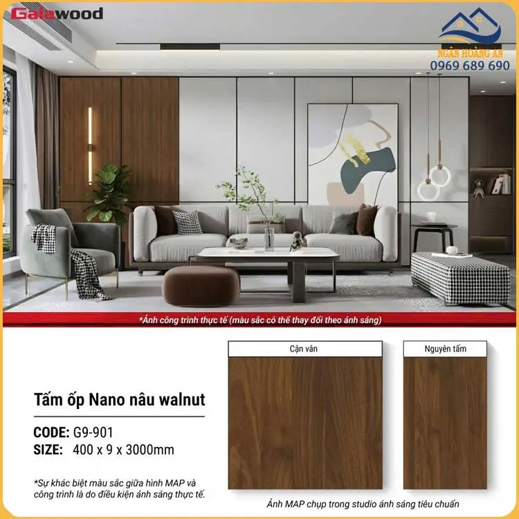 Tấm Nhựa Ốp Tường Nano Giả Vân Gỗ Galawood G9-901