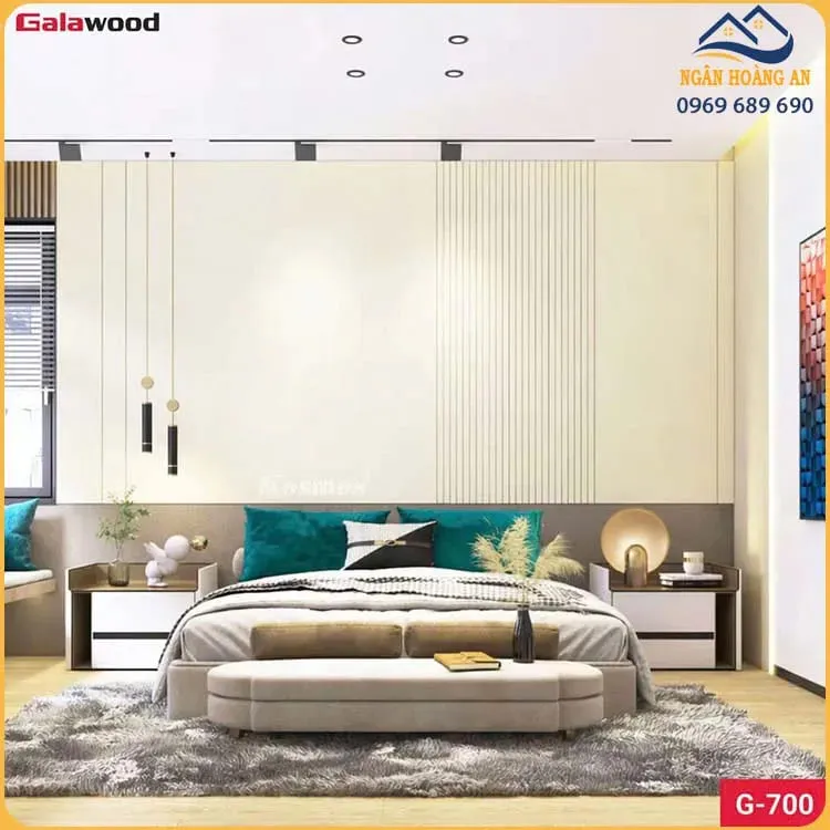 Tấm Ốp Than Tre Galawood 8mm G-700 Đơn Sắc Vàng Kem