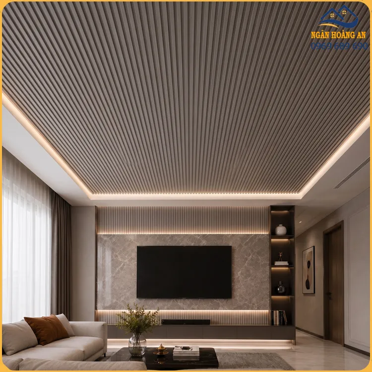 Tấm Ốp Tường Lam Sóng Hobiwood LS504 Màu Xám Nâu