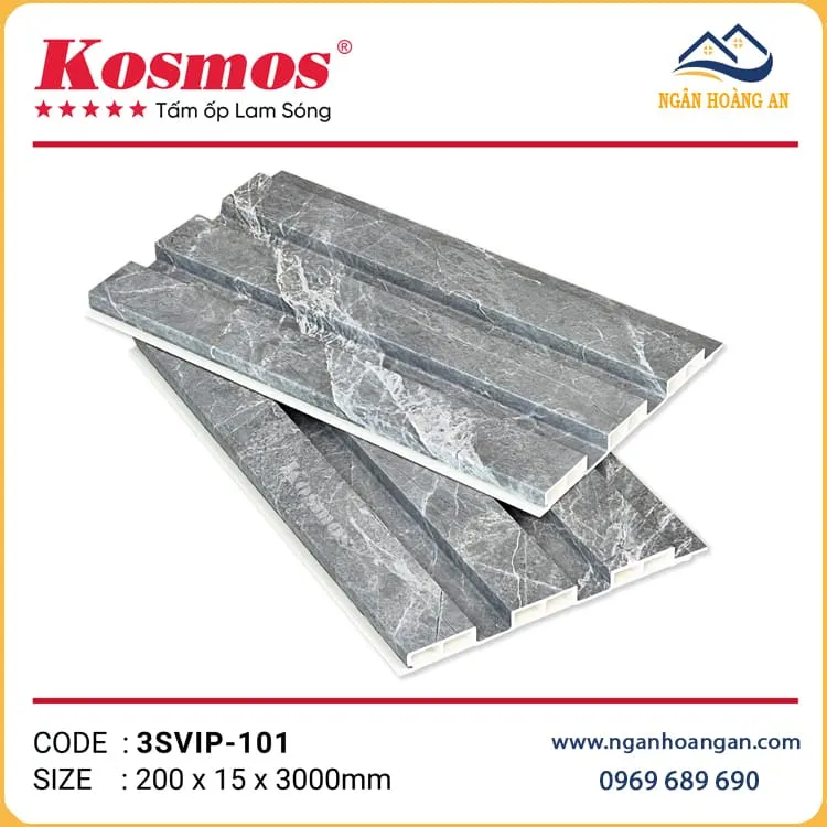 Tấm Ốp Lam Sóng Nhựa Giả Vân Bê Tông Kosmos 3SVIP-101