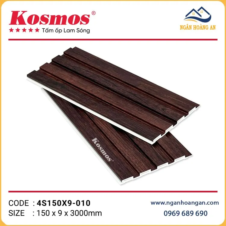 Tấm Ốp Lam Sóng Nhựa Ốp Trần Kosmos 4S150X9-010