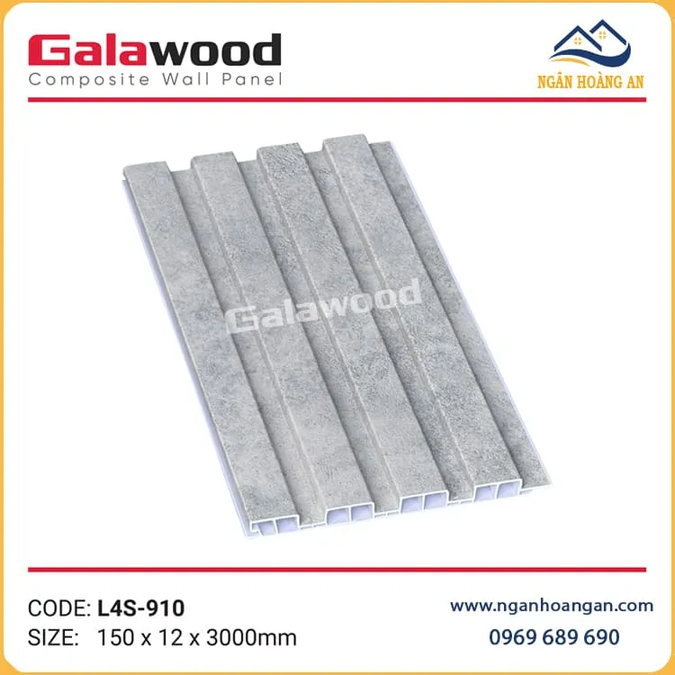 Tấm Nhựa Ốp Tường Lam Sóng Vân Bê Tông Galawood L4S-910