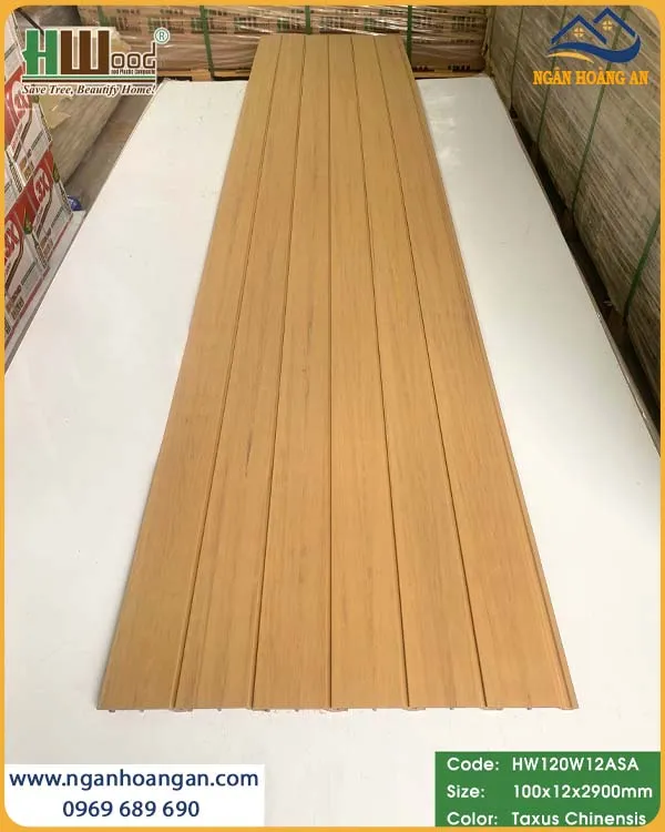 Tấm Ốp Vách Ngoài Trời Phủ ASA Hwood HW120W12ASA Taxus Chinensis