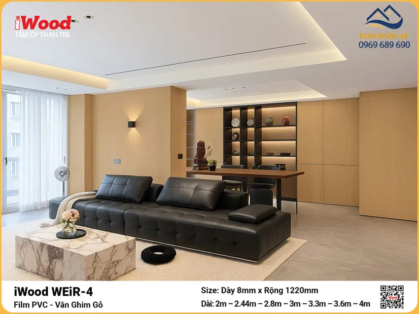Tấm Than Tre Ốp Tường Vân Gỗ iWood WEiR-4