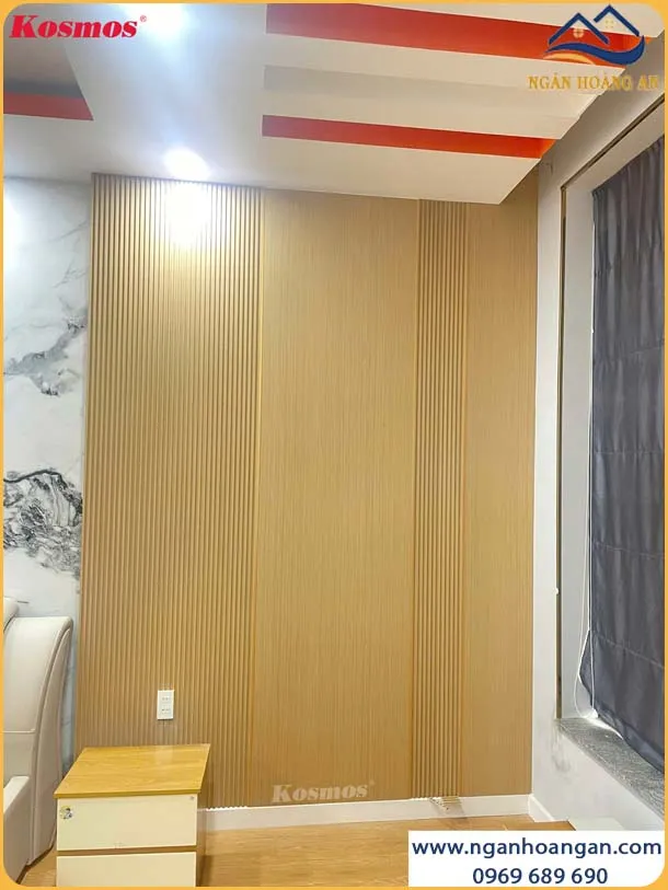 Ốp Tường Tấm Ốp Than Tre Vân Gỗ Vàng Kosmos TT-801CX
