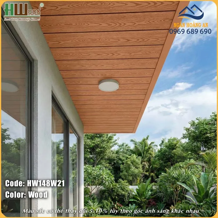 Tấm Ốp Tường Gỗ Nhựa Ngoài Trời Hwood HW148W21 Wood