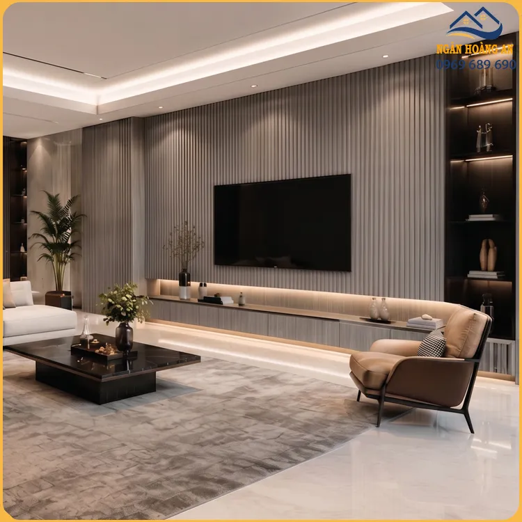 Tấm Ốp Tường Lam Sóng Hobiwood LS504 Màu Xám Nâu