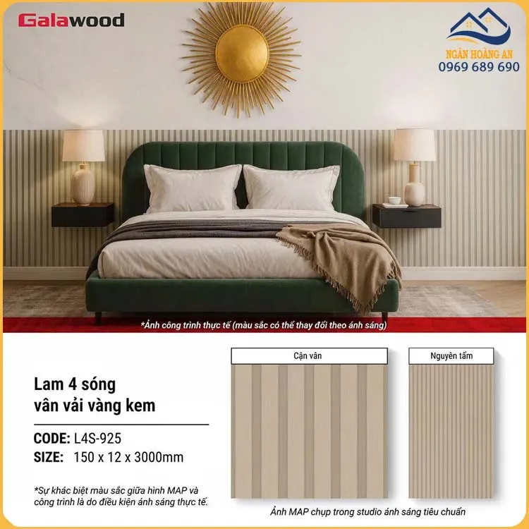 Tấm Ốp Tường Lam Sóng Giả Vân Vải Galawood L4S-925