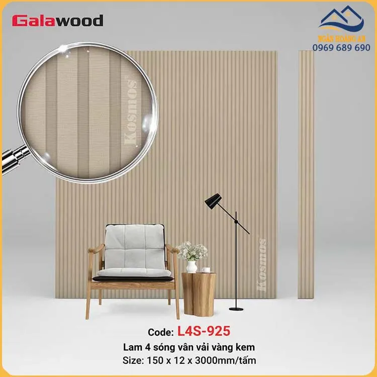 Tấm Ốp Tường Lam Sóng Giả Vân Vải Galawood L4S-925