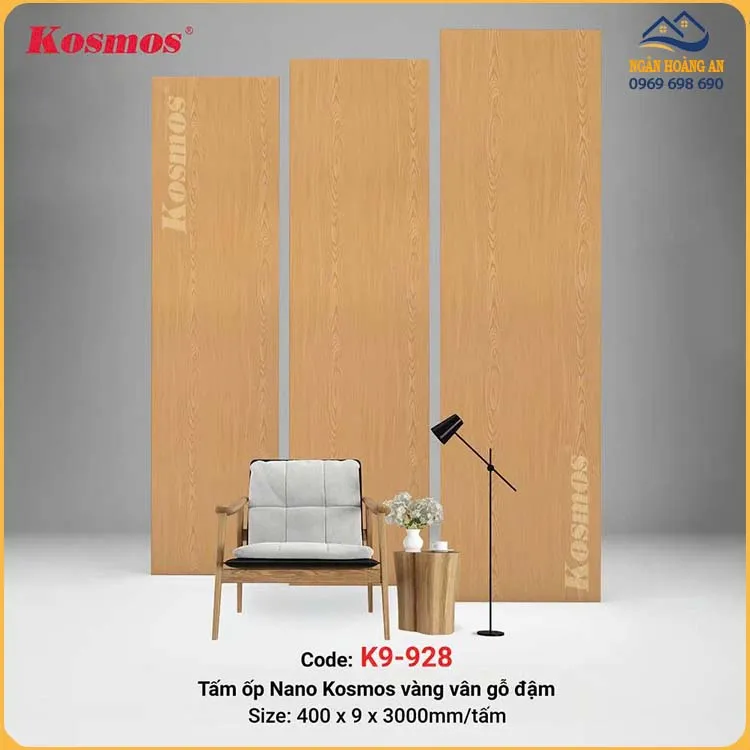 Tấm Ốp Tường Nano Nhựa Chân Kép Giả Vân Gỗ Kosmos K9-928