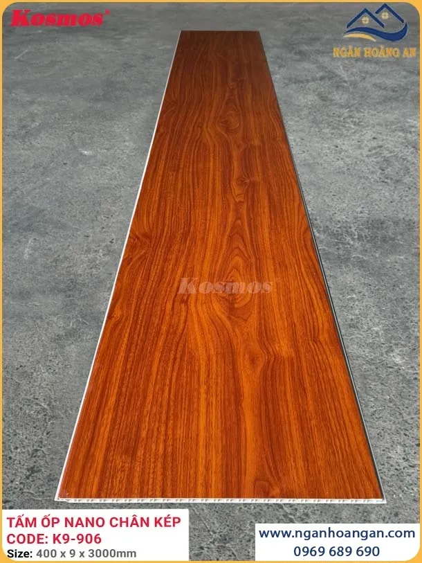 Tấm Nano Ốp Tường Giả Vân Gỗ Chân Kép Kosmos K9-906