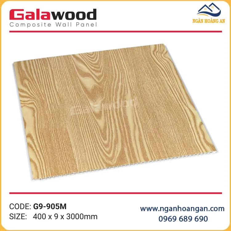 Tấm Nhựa Ốp Tường Nano Giả Vân Gỗ Sồi Nhạt Galawood G9-905M
