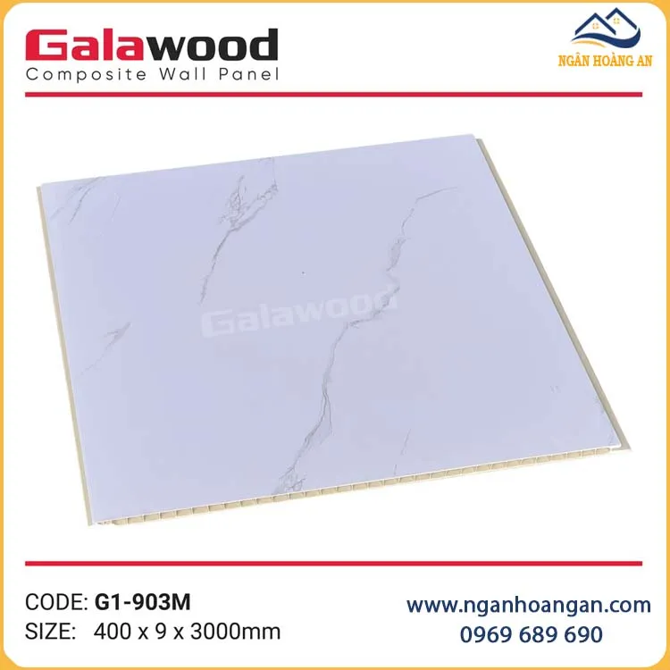 Tấm Nhựa Ốp Tường Nano Vân Mây Trắng Galawood G9-003M