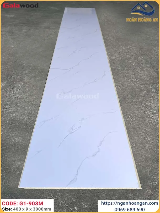 Tấm Nhựa Ốp Tường Nano Vân Mây Trắng Galawood G9-003M