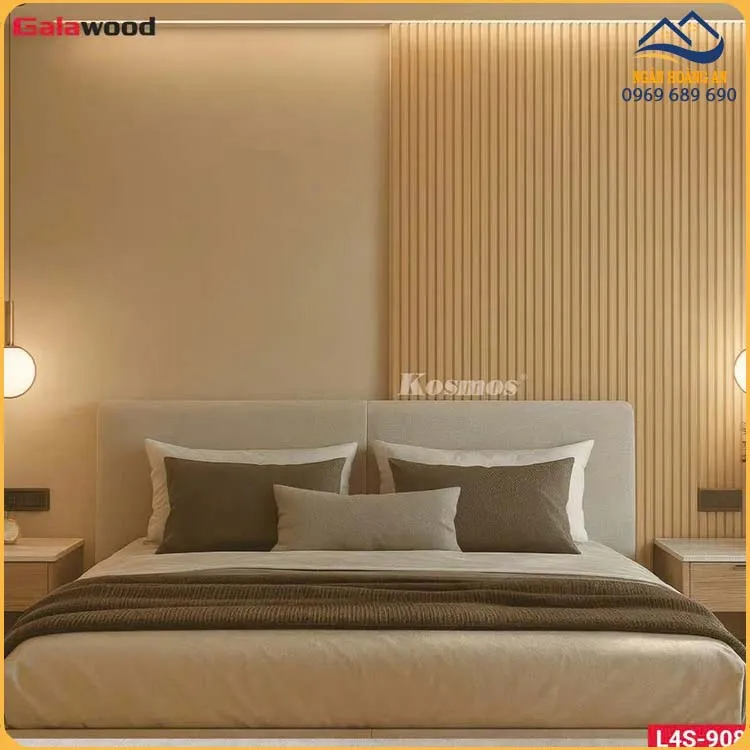 Tấm Nhựa Ốp Tường Trần Lam 4 Sóng Giả Gỗ Galawood L4S-908