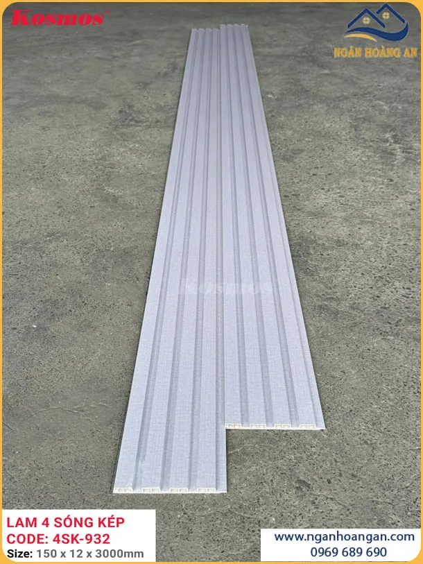 Tấm Ốp Tường Nhựa Lam Sóng Kép Kosmos Giả Vân Vải 4SK-932