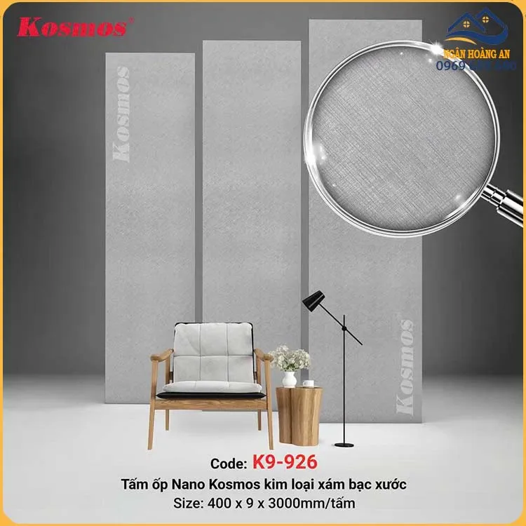 Tấm Ốp Tường Nhựa Nano Chân Kép Giả Vân Vải Kosmos K9-926