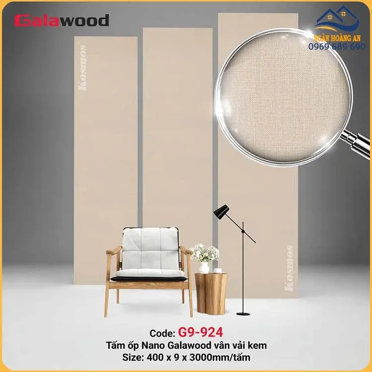 Tấm Ốp Tường Ốp Trần Nano Galawood Giả Vân Vải G9-924