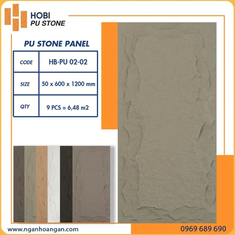 Tấm Ốp Tường PU Nhựa Giả Đá Hobiwood HB-PU02-02