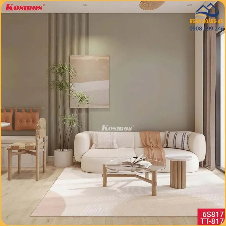 Ốp Trần Tấm Ốp Than Tre Lam Sóng Đơn Sắc Nâu Kosmos 6S817